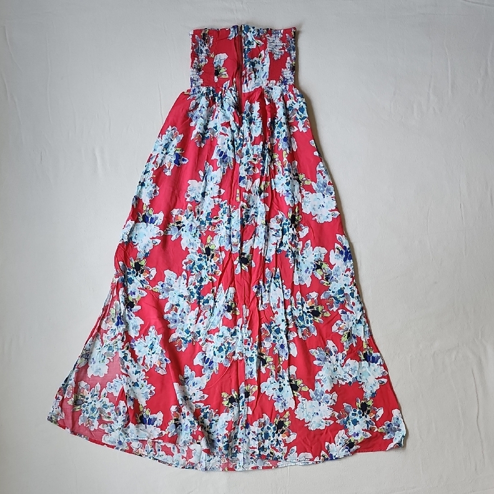 Xhilaration Red and White Maxi A-Line Skirt